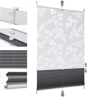 Zdjęcie produktu dla Sekey roleta plisowana 40×130 cm roleta plisowana clampfix bez wiercenia 100% polister roleta okienna zaciemniająca roleta plisowana z półprzezroczystym wzorem wypalenia roleta plisowana do okien i drzwi
