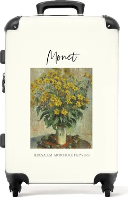 Produktbild von NoBoringSuitcases.com® Großer Koffer - Kunst - Monet - Blumen - Alte Meister - Kombinationsschloss TSA - Hartschalen Trolley 4 Rollen - 72 liter - Reisekoffer - 66 cmKoffer Mittelgroß 67x43x25 cm, 72L,