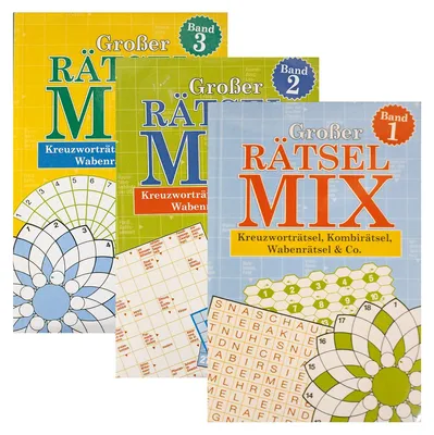 Immagine prodotto di Großer Rätselmix 3 Bände Taschenbuchformat Kreuzworträtsel Sudokus Bilderrätsel