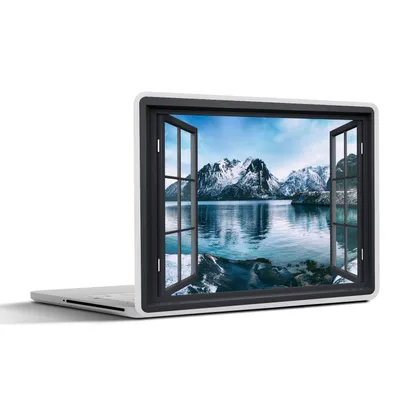 Produktbild von MuchoWow® Laptop Aufkleber Sticker Cover Aussicht - Berg - Wasser 30x21 cm - Sticker für Laptop - Selbstklebend