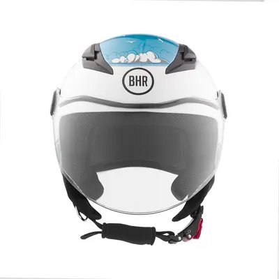 Produktbild von BHR 838 CHILDREN, Kinder-Motorradhelm Demi-Jet ECE 22.06, Rollerhelm mit kratzfestem Visier, Sea, L