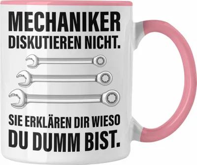 Produktbild von Trendation - KFZ Mechaniker Geschenk Lustig Tasse Automechaniker Mechatroniker Werkstatt Tasse (Rosa)