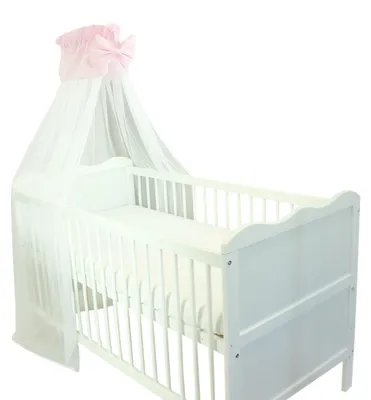 Produktbild von TupTam Babybett Himmel mit Schleife Transparent, Farbe: Rosa, Größe: ca. 170x240 cm