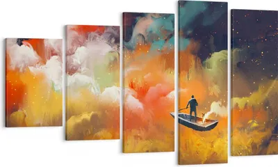 Produktbild von Bild auf Leinwand - Leinwandbild - Abstraktion Boot - 100x60cm - Wand Bild - Wanddeko - Wandbilder - Leinwanddruck - Bilder - Kunstdruck - Wanddekoration - Leinwand bilder - Wandkunst - EG100x60-3803
