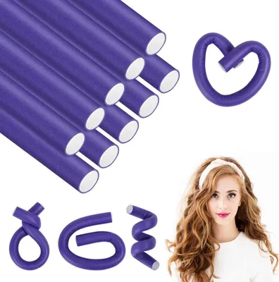 Produktbild von Papilotten Lockenwickler, 10 Stück DIY Design Flexible Locken Ohne Hitze, Twist Schaum Heatless Curls für Damen Mädchen Lang und Kurz Haar, Lockenwickler über Nacht für Große und Kleine Locken
