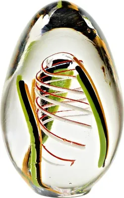 Produktbild von Briefbeschwerer Ei "Stiller" (12cm), schwarz/rot/weiß/gelb/grün