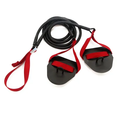 Produktbild von StrechCordz Zugseil mit Handpaddel, Rot, Zugstärke 5,4–14,1 kg