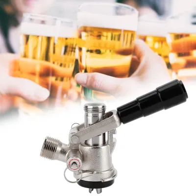 Bierhahnanschluss aus Edelstahl für Bierfässer, flacher Keg-Zapfkopf
