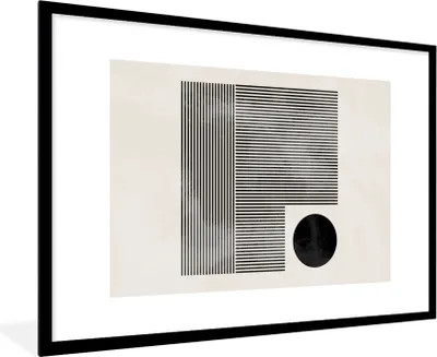 Produktbild von MuchoWow® Gerahmtes Poster Quadratisch - Minimalismus - Abstrakt 90x60 cm - Poster mit Schwarzem Bilderrahmen Wandposter Rahmen Foto Bilder - Wanddekoration - Fotos