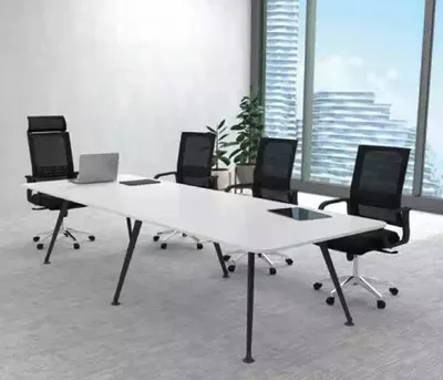 Zdjęcie produktu dla Biały stół konferencyjny Stół konferencyjny w stylu gabinetowym