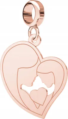 Produktbild von 925 Silber Charm "Herz" Rosévergoldet für Mutter & Tochter