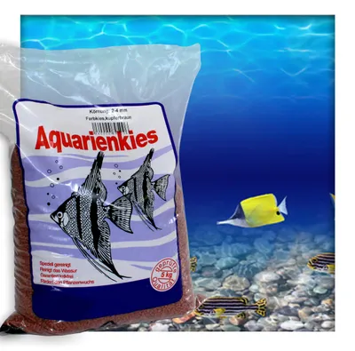Produktbild von Farbkies Kupferbraun Aquarium Deko Kies Aquariengrund Aquariumkies Bodengrund Körnung 2-4 mm 5 kg ( 1x 5 kg Beutel )
