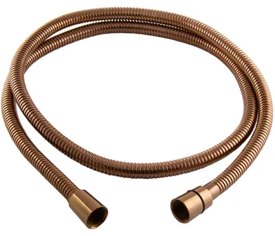 Imagen del producto de Manguera de ducha PaulGurkes, con conector giratorio, 150 cm, color rosa dorado, metal, 1,5 m