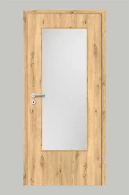 Produktbild von Pertura Zimmertür Yori CPL Eiche Astig aufrecht 73,5x198,5 cm Rechts mit Lichtausschnitt G3 (ohne Glas)
