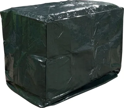 A dark green grill cover is shown against a white background.