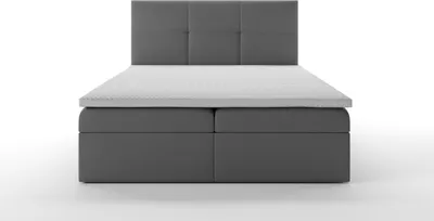 Produktbild von TRADA Top Boxspringbett 200x200 cm Doppelbett mit zwei Bettkästen und Bonell Matratze Dunkelgrau