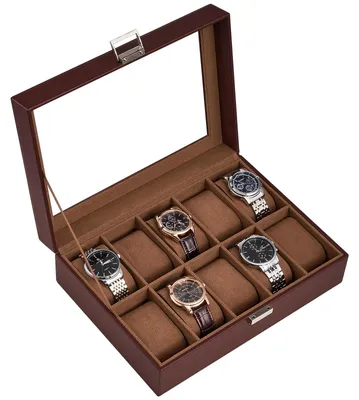 Produktbild von Uhrenbox, Uhrenaufbewahrung – für 10 Uhren – 27,8 x 20 x 8,8 cm – Uhrenvitrine