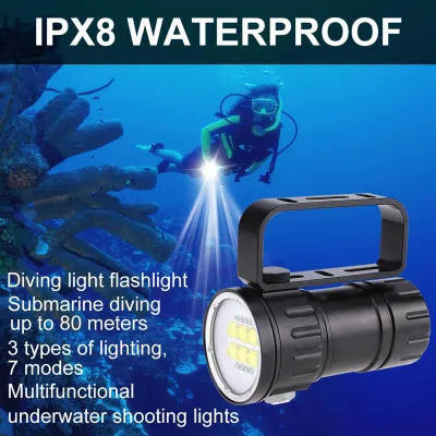 Obrázek produktu pro LED potápěčská svítilna,LED fotografická svítilna,80m svítilna,svítilna s držákem,podvodní LED svítilna