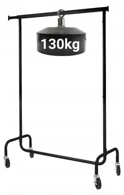 Produktbild von Ogivo Metall Kleiderständer robust, auf Rollen, schwarz