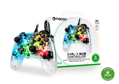 Produktbild von NACON EVOL-X Pro Light, Gamepad, PC, Xbox One, Xbox Series S, Xbox Series X, Schaltfläche Zurück, D-Pad, Richtungstasten, Menü-Taste, Rot/Grün/Blau, Kabelgebunden, USB