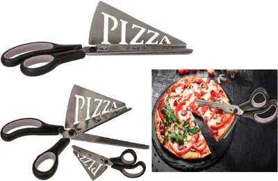 Produktbild von Pizza Schere mit Heber Pizzaschneider Pizzaroller, gedeckter Tisch Küchenutensil
