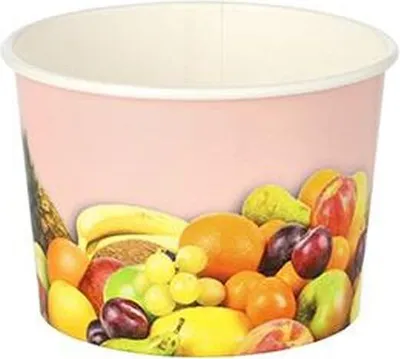 Produktbild von 1800 Papstar Eisbecher, Pappe rund 150 ml Ø 7,7 cm, 5,5 cm Früchte 12192