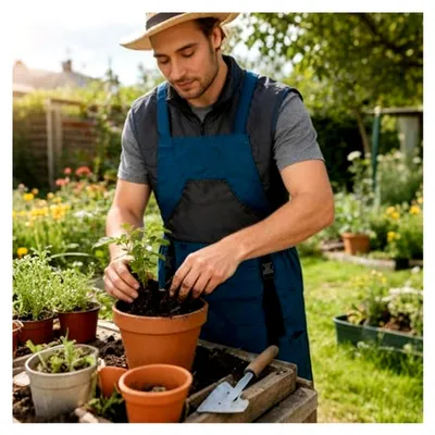 Produktbild von Gartenschürze mit Schnellverschluss und Taschen