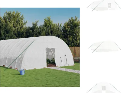 Image de vidaXL Serre avec cadre en acier blanc 48 m² 8x6x2,85 m - Serres