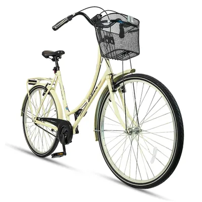 Produktbild von Bisan PARADISE, Beige, City Bike, 28 Zoll Fahrrad, mit Korb, Stadtrad für Herren und Damen