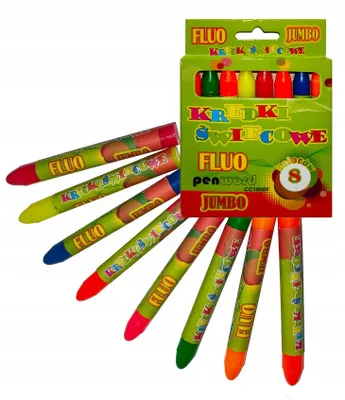 Produktbild von Penword Jumbo Wachsmalstifte Fluo 8 Farben