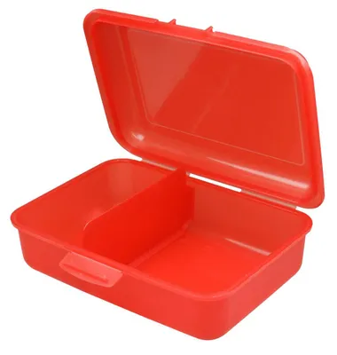 Zdjęcie produktu dla Pudełko na lunch dla dzieci z przegrodą - "School-Box" średnie, wyprodukowane w Niemczech i wolne od BPA, solidne pudełko na lunch z zamknięciem na zatrzask do szkoły i wypoczynku - modny czerwony PP