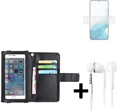 Produktbild von K-S-Trade Handyhülle + Kopfhörer kompatibel mit Samsung Galaxy S22+ Exynos Schutzhülle Case mit Displayschutz / Schutzfolie schwarz + Kopfhörer