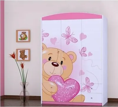 Immagine prodotto di BDW, armadio con cassetti, per camera da letto, 128×190cm, 3 ante, rosa 1