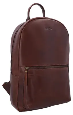 Produktbild von Gusti Leder Klaas Laptop-Rucksack, Uni, Braun, 44 x 36 x 8 cm, Leder, Business, Reißverschluss, mit Laptopfach und Airtagfach, Gepolsterter Rücken
