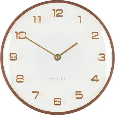 Produktbild von Wanduhr CASERTA aus Kunststoff, Braun, minimalistisches Zifferblatt, Ø 25 cm