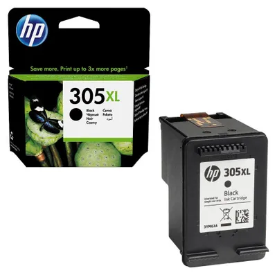 Obrázok produktu pre HP Čierna originálna atramentová kazeta 305XL s vysokou výťažnosťou, Vysoký (XL) výnos, Čierna, Atrament na pigmentovej báze, 4 ml, 1 kusov, 240 strany