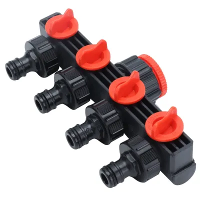 Image de Raccord de tuyau,Raccord 4 voies,Adaptateur de tuyau d'arrosage,Accessoires d'arrosage