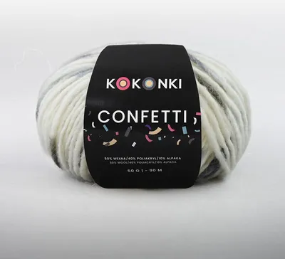 Produktbild von KOKONKI Confetti Wolle 02 Buntgemischt 50g, 90m, Weich & Warm, Hochwertig für Strickprojekte