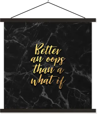 Produktbild von MuchoWow® Textilposter Zitate - Motivation - Gold - Marmor 90x90 cm mit schwarzem Rahmen - Magnetisches