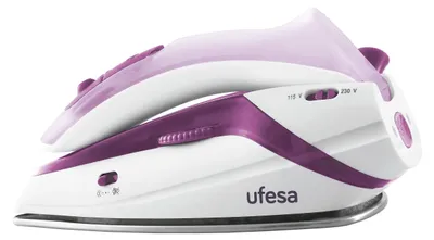 Obrázok produktu pre Ufesa PV0500, Suché aj parné žehlenie, Žehliaca plocha z nehrdzavejúcej ocele, 1,9 m, 75 g/min, Purpurová, Biela, 15 g/min