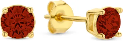 Produktbild von Neu Bling 9NB-1173 Silberne Ohrstecker mit Zirkoniastein 4mm - Rot - Silber - vergoldet/Gold auf Silber