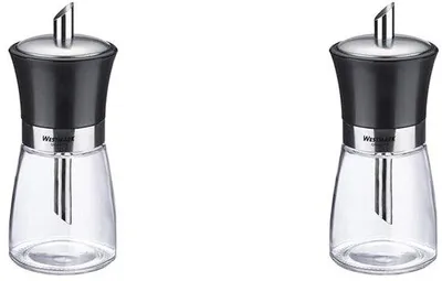 Image de Sucrier 190 ml en verre, acier inoxydable et plastique noir et argent