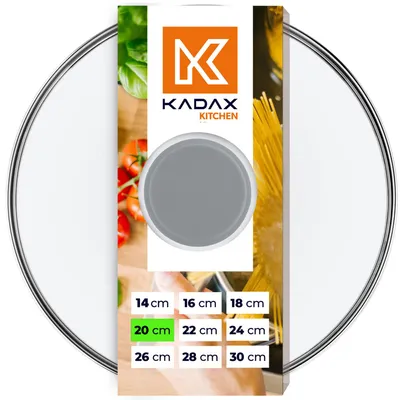 Produktbild von KADAX Glasdeckel mit Griff aus Silikon, hitzebeständiger Deckel für Topf ⌀14-30cm, Deckel mit Dampfloch, Universaldeckel in verschiedenen (20cm, grau)