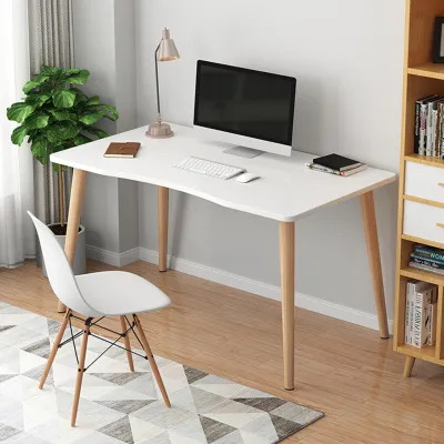 Produktbild von Computertisch, Nordic Style Home Office Study Desk, Student Wood Writing Table, mit ergonomischer Kante, geräumiger Schreibtisch