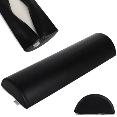 Produktbild von Habys Lagerungsrolle Halbrund, Knierolle Lagerungsrolle, Nackenrolle, Lagerungskissen für Massage und Therapie, Kniehalbrolle, Größe:60x19x9cm Schwarz