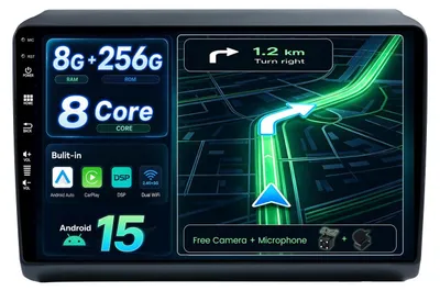 Zdjęcie produktu dla Radio samochodowe Android 14 - 8G+256G, bezprzewodowe CarPlay/Android Auto, 9 cali