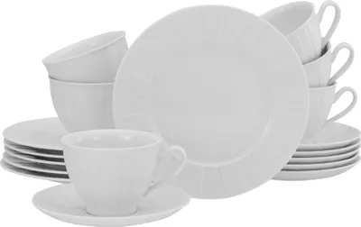 Produktbild von CreaTable, 17607, Barcelona Weiss, Kaffeeservice 18-tlg, Porzellan