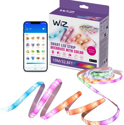 Obrázek produktu pro WiZ LED pásek, 10 m, Chytrý světelný pásek, Wi-Fi/Bluetooth, Bílá, Wi-Fi 4 (802.11n), 802.11b, 802.11g, LED, Plast