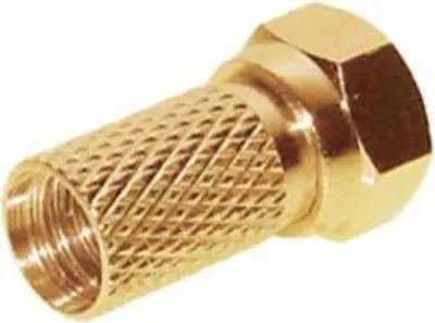 Produktbild von F-Stecker; 6,7 vergoldet---mit großer Mutter