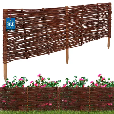 Produktbild von KOTARBAU® Obruba záhonu z vŕbového prútia 100 x 40 cm Obruba záhradného záhonu pre kvety a zeleninu Obruba trávnika
